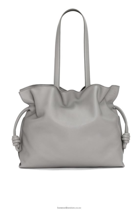 Loewe Women Large Flamenco clutch in nappa calfskin Pearl Grey LH60R189