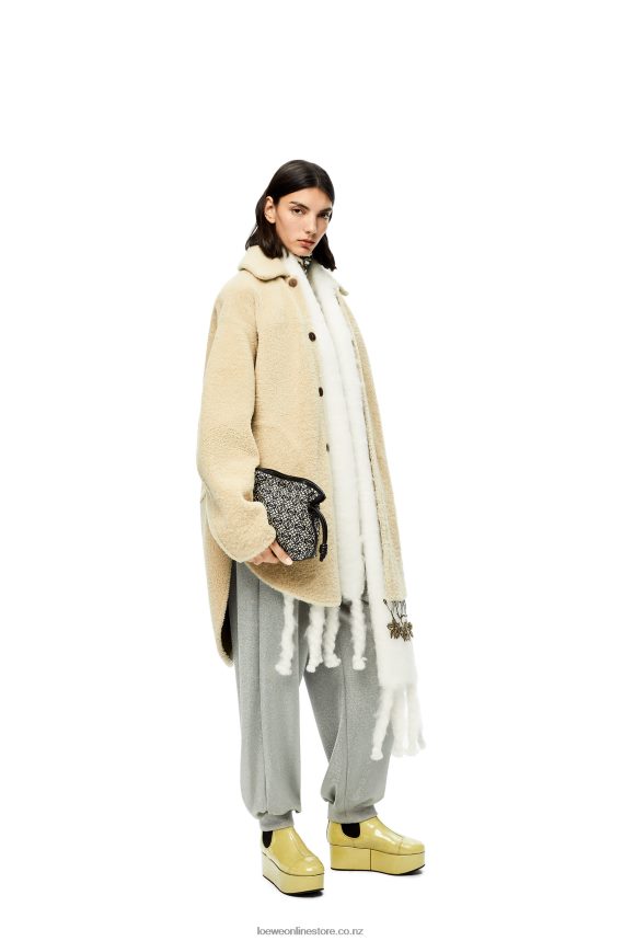 Loewe Women Mini Flamenco clutch in Anagram jacquard and calfskin Navy/Black LH60R292