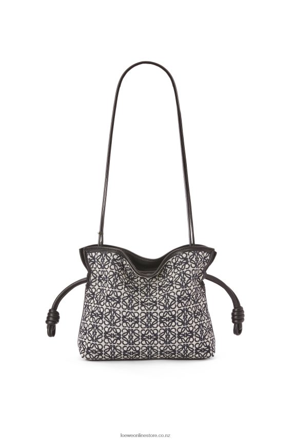 Loewe Women Mini Flamenco clutch in Anagram jacquard and calfskin Navy/Black LH60R292