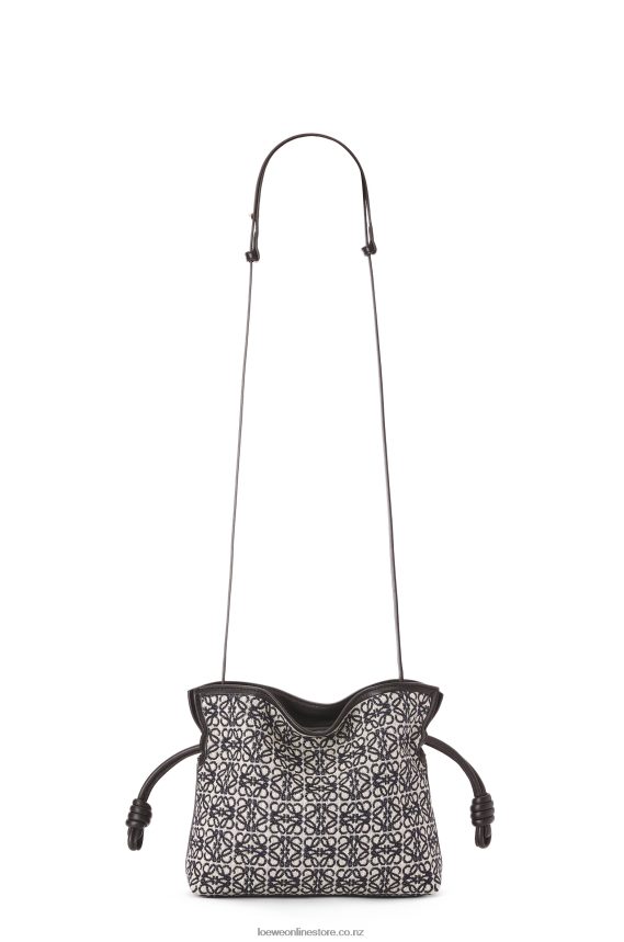 Loewe Women Mini Flamenco clutch in Anagram jacquard and calfskin Navy/Black LH60R292