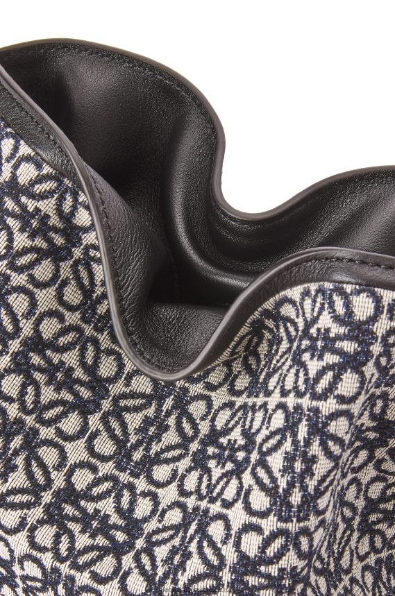 Loewe Women Mini Flamenco clutch in Anagram jacquard and calfskin Navy/Black LH60R292