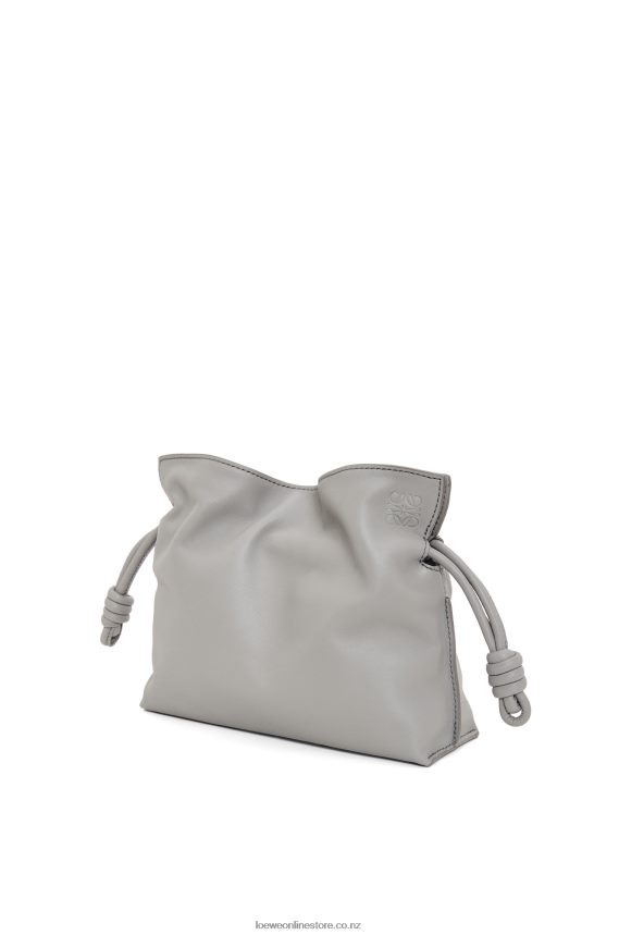 Loewe Women Mini Flamenco clutch in nappa calfskin Pearl Grey LH60R328