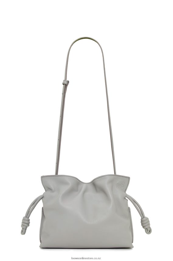 Loewe Women Mini Flamenco clutch in nappa calfskin Pearl Grey LH60R328