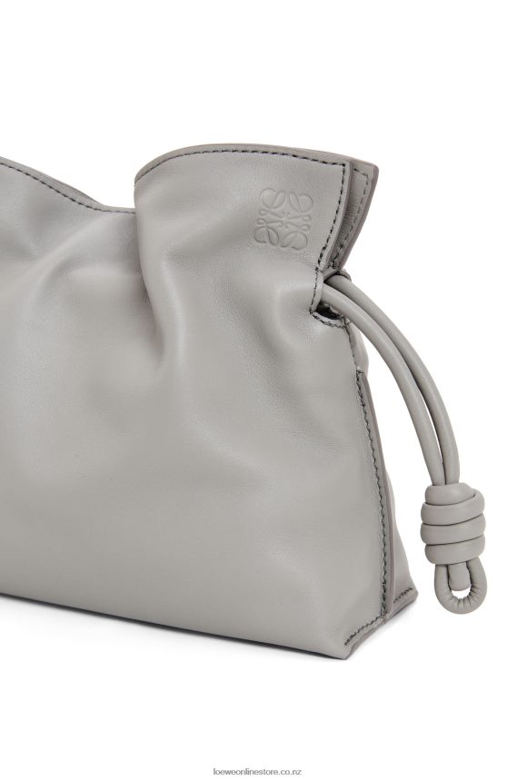 Loewe Women Mini Flamenco clutch in nappa calfskin Pearl Grey LH60R328