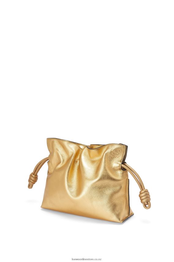 Loewe Women Mini Flamenco clutch in nappa calfskin with chain Gold LH60R333