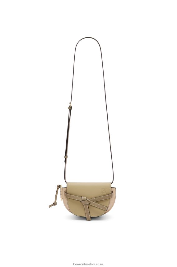 Loewe Women Mini Gate Dual bag in soft calfskin Clay Green/Dusty Beige LH60R240