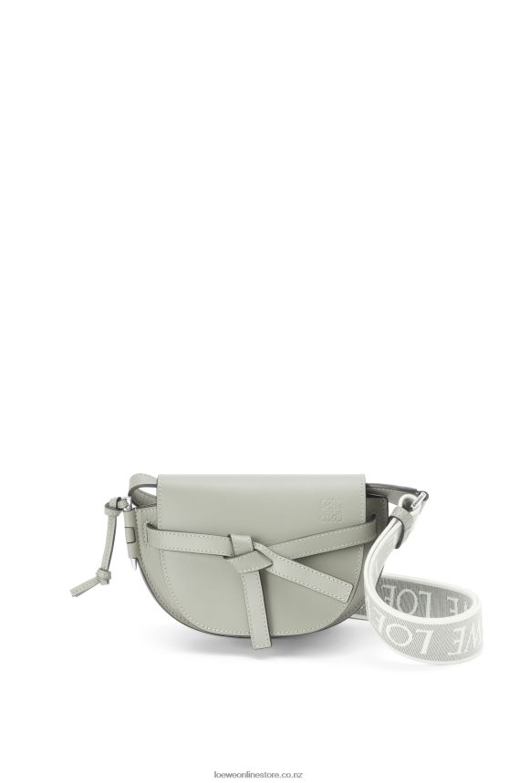 Loewe Women Mini Gate Dual bag in soft calfskin and jacquard Ash Grey LH60R276