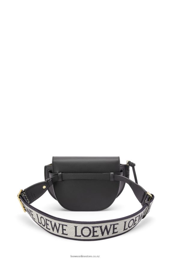 Loewe Women Mini Gate Dual bag in soft calfskin and jacquard Black LH60R197