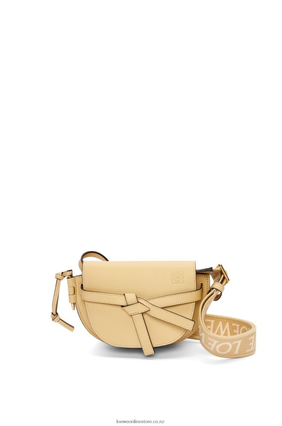 Loewe Women Mini Gate Dual bag in soft calfskin and jacquard Butter LH60R209