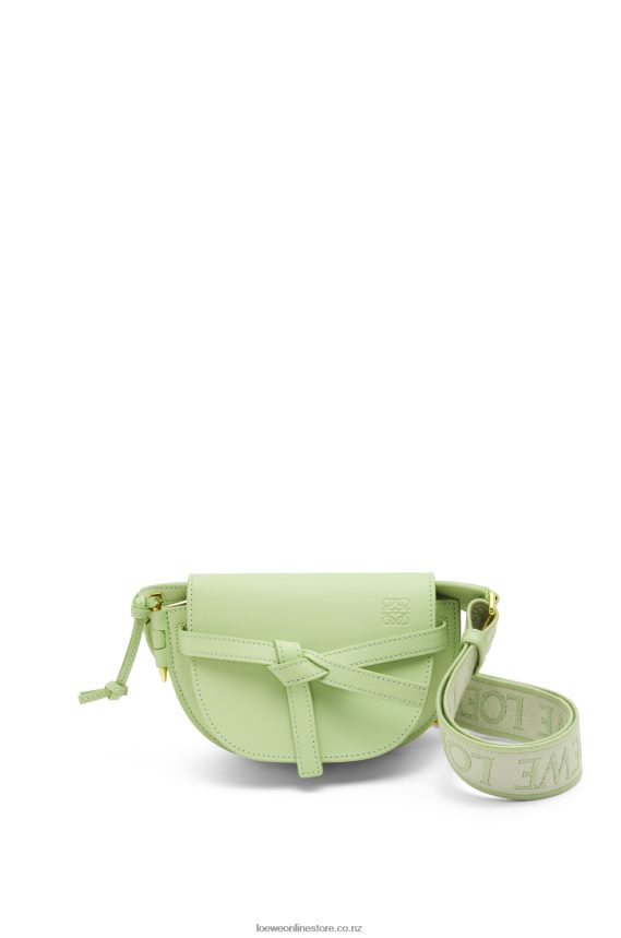 Loewe Women Mini Gate Dual bag in soft calfskin and jacquard Light Pale Green LH60R232