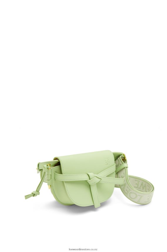 Loewe Women Mini Gate Dual bag in soft calfskin and jacquard Light Pale Green LH60R232