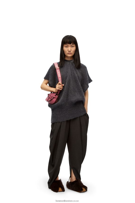 Loewe Women Mini Gate Dual bag in soft calfskin and jacquard Plumrose LH60R265