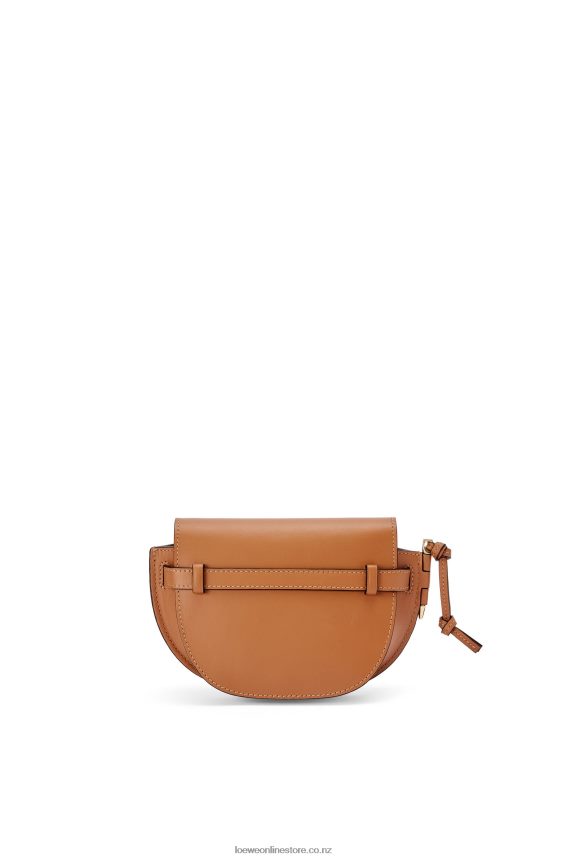 Loewe Women Mini Gate Dual bag in soft calfskin and jacquard Tan LH60R215