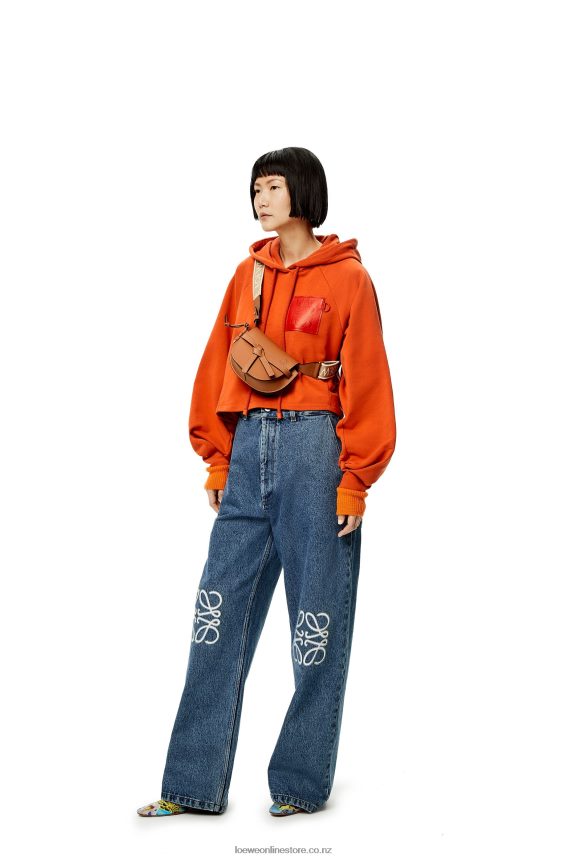 Loewe Women Mini Gate Dual bag in soft calfskin and jacquard Tan LH60R215