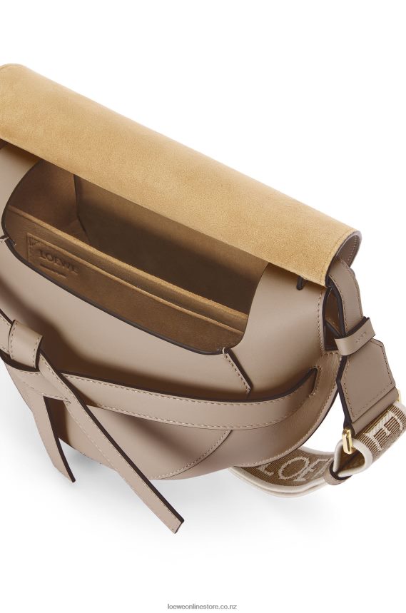 Loewe Women Small Gate bag in soft calfskin and jacquard Sand LH60R255