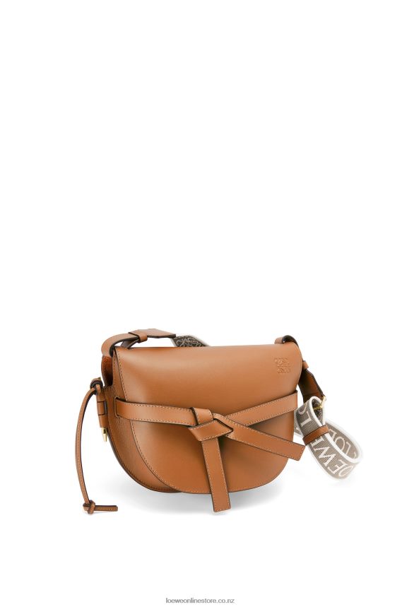 Loewe Women Small Gate bag in soft calfskin and jacquard Tan LH60R254