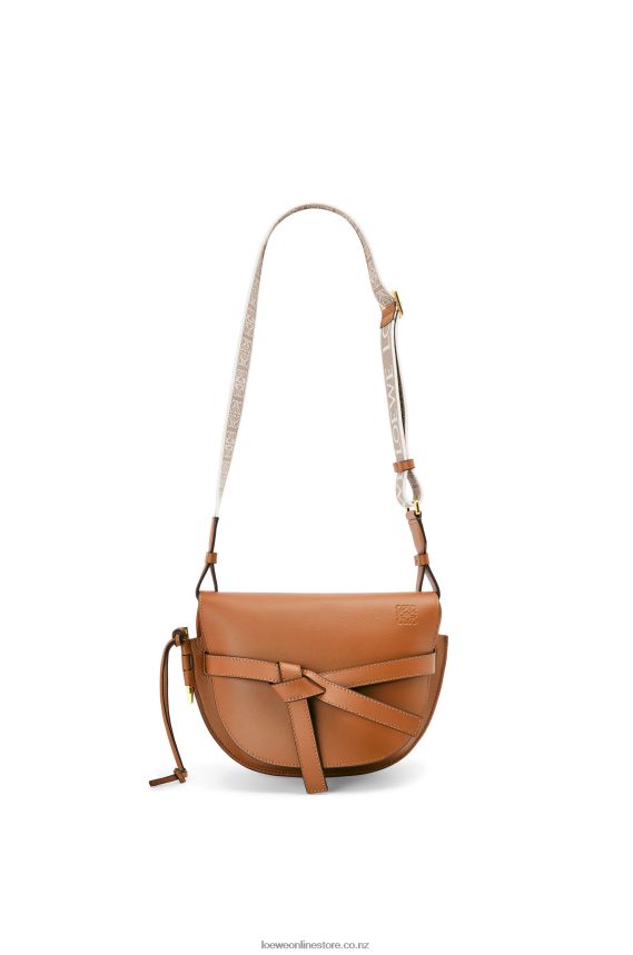 Loewe Women Small Gate bag in soft calfskin and jacquard Tan LH60R254