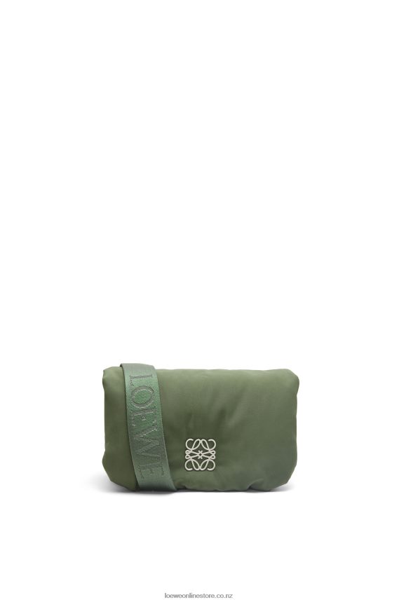 Loewe Women Mini Puffer Goya bag in nylon Vintage Khaki LH60R430