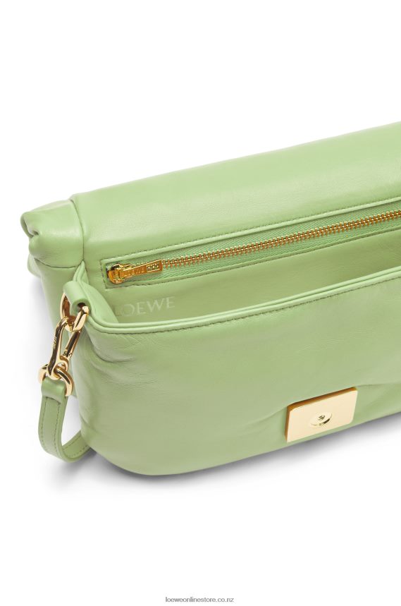 Loewe Women Mini Puffer Goya bag in shiny nappa lambskin Light Pale Green LH60R247