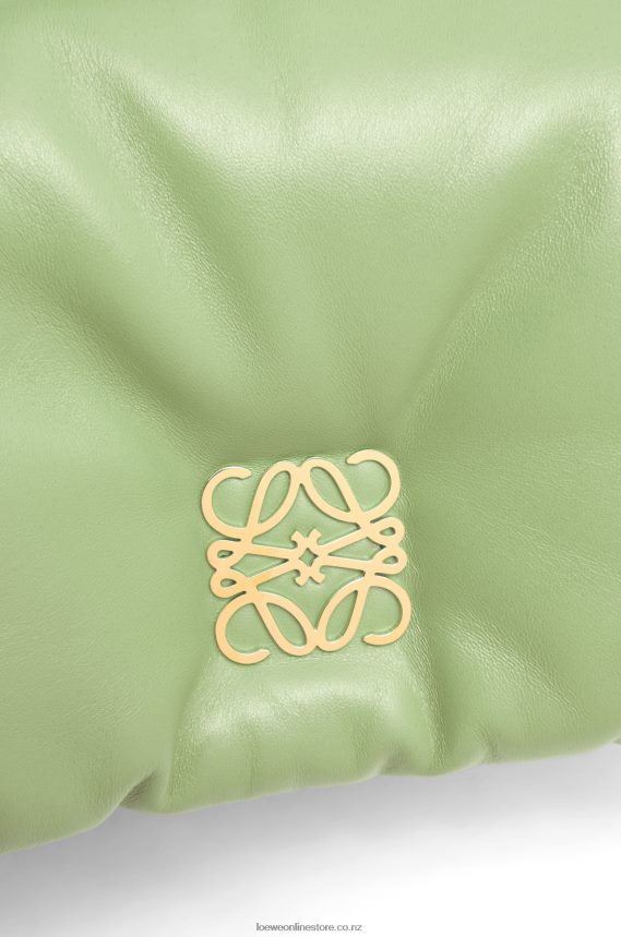 Loewe Women Mini Puffer Goya bag in shiny nappa lambskin Light Pale Green LH60R247