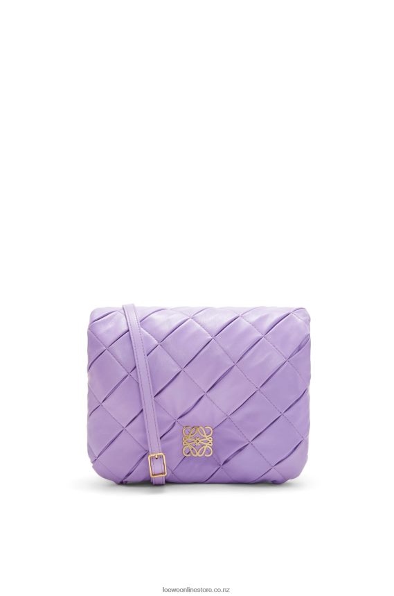 Loewe Women Puffer Goya in pleated shiny nappa lambskin Light Mauve LH60R379