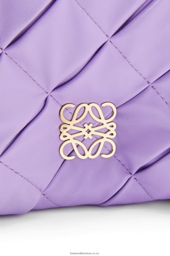 Loewe Women Puffer Goya in pleated shiny nappa lambskin Light Mauve LH60R379