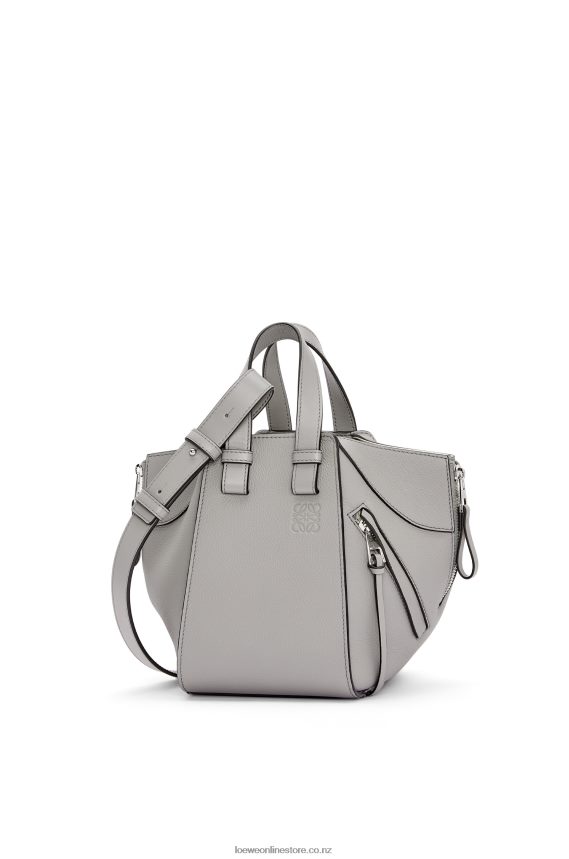 Loewe Women Compact Hammock bag in soft grained calfskin Pearl Grey LH60R342