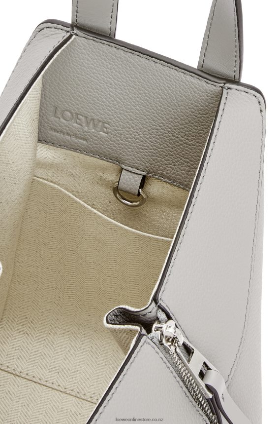 Loewe Women Compact Hammock bag in soft grained calfskin Pearl Grey LH60R342