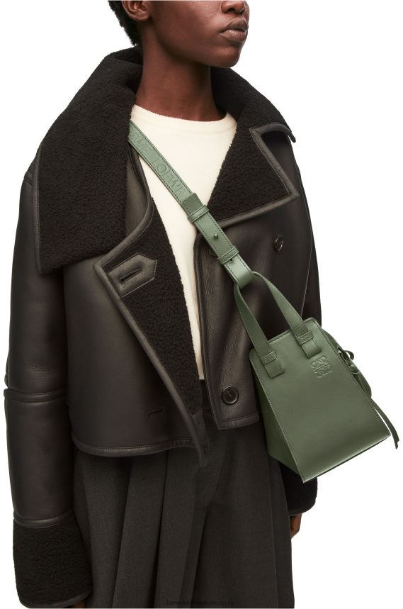 Loewe Women Hammock compact bag in satin calfskin Vintage Khaki LH60R461