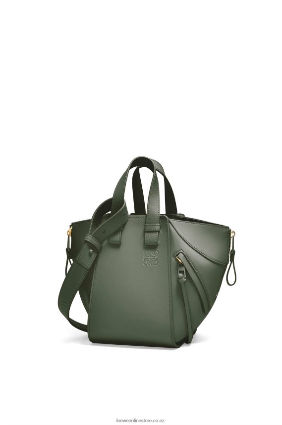 Loewe Women Hammock compact bag in satin calfskin Vintage Khaki LH60R461