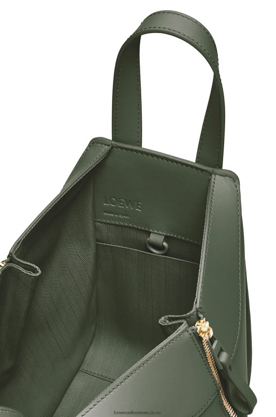 Loewe Women Hammock compact bag in satin calfskin Vintage Khaki LH60R461