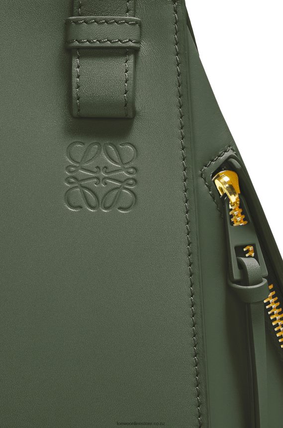 Loewe Women Hammock compact bag in satin calfskin Vintage Khaki LH60R461