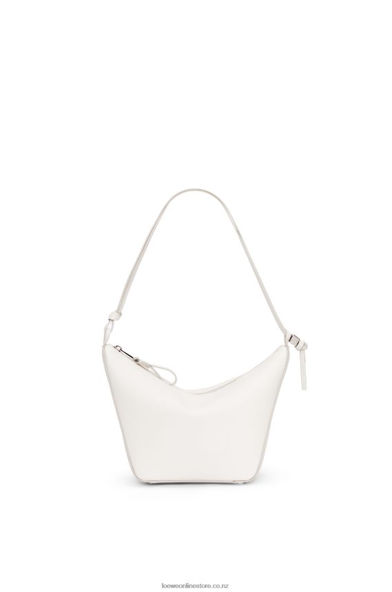 Loewe Women Mini Hammock Hobo bag in classic calfskin Soft White LH60R324