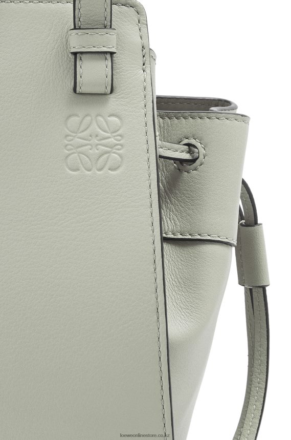 Loewe Women Mini Hammock drawstring in classic calfskin Ash Grey LH60R290