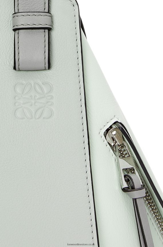 Loewe Women Small Hammock bag in classic calfskin Ash Grey/Light Celadon LH60R433