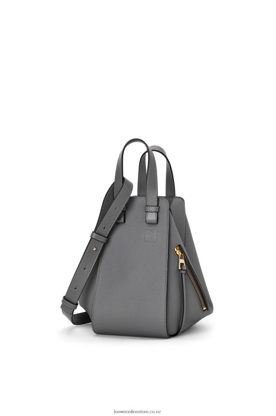 Loewe Women Small Hammock bag in soft grained calfskin Asphalt Grey LH60R502