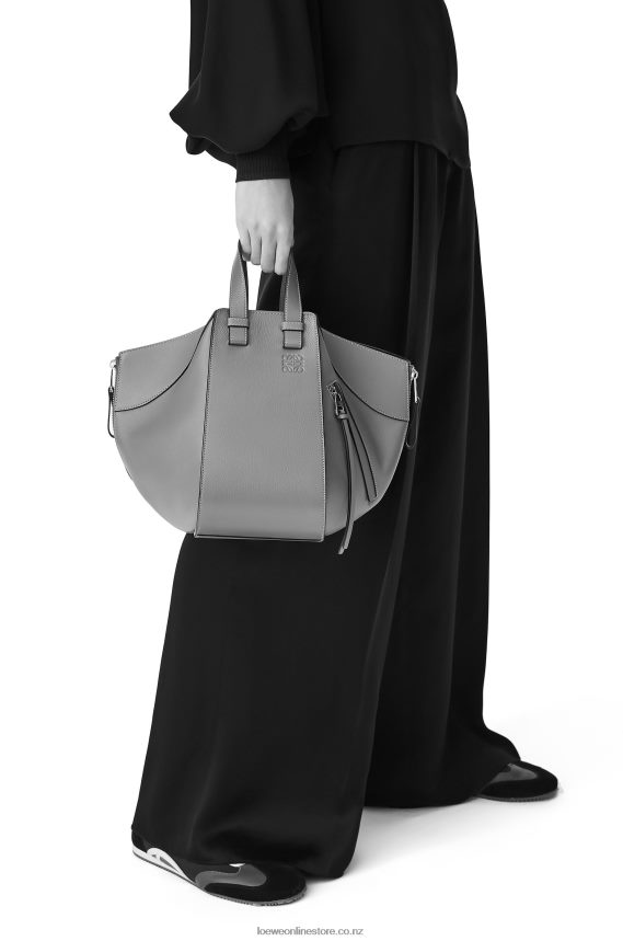 Loewe Women Small Hammock bag in soft grained calfskin Asphalt Grey LH60R502