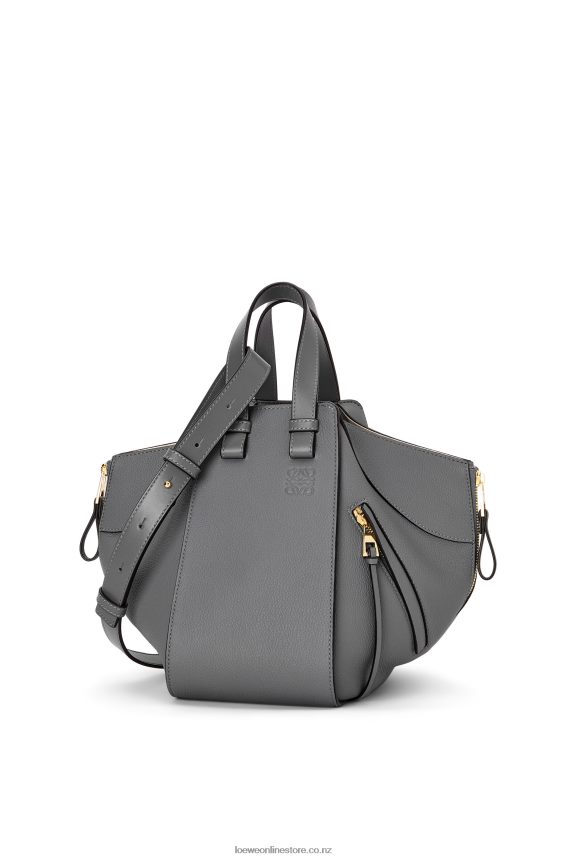 Loewe Women Small Hammock bag in soft grained calfskin Asphalt Grey LH60R502