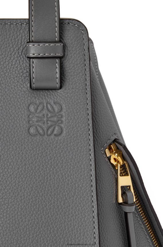 Loewe Women Small Hammock bag in soft grained calfskin Asphalt Grey LH60R502