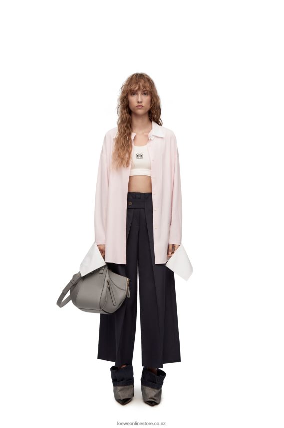 Loewe Women Small Hammock bag in soft grained calfskin Pearl Grey LH60R434