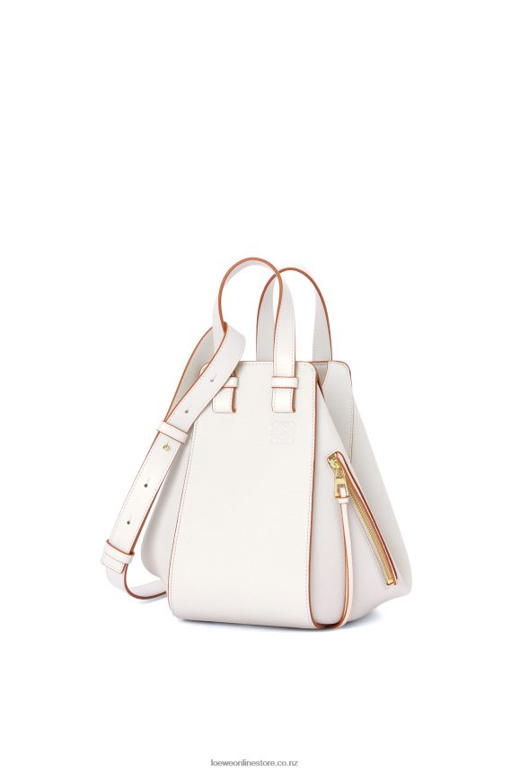 Loewe Women Small Hammock bag in soft grained calfskin Soft White LH60R503