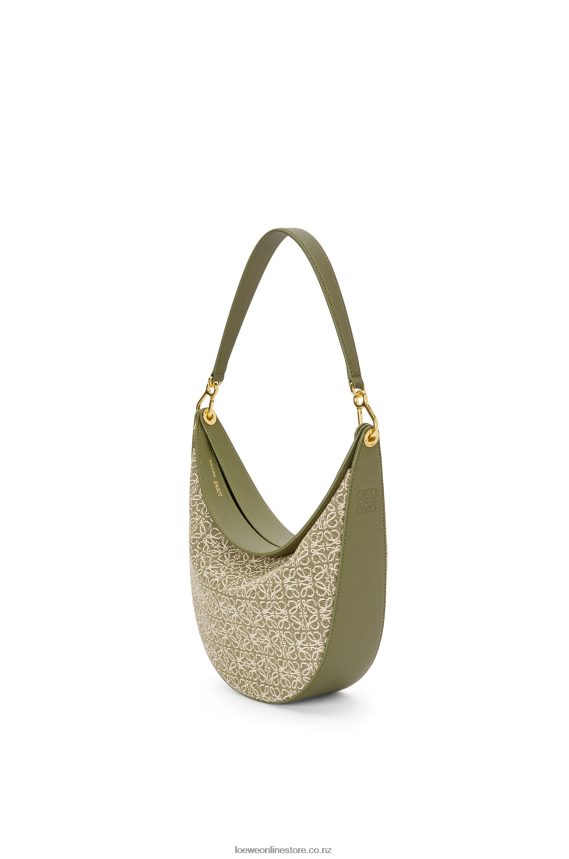 Loewe Women Luna bag in Anagram jacquard and classic calfskin Green/Avocado Green LH60R510