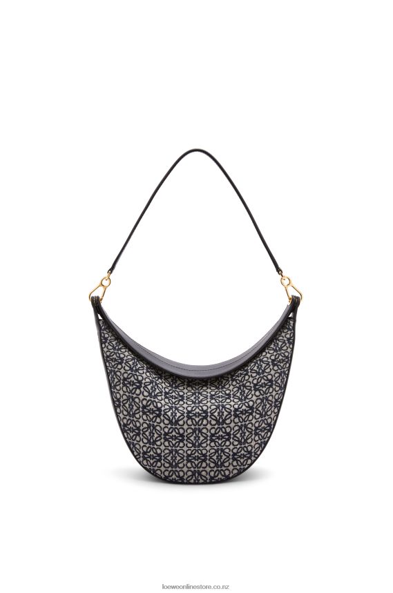 Loewe Women Luna bag in Anagram jacquard and classic calfskin Navy/Black LH60R451