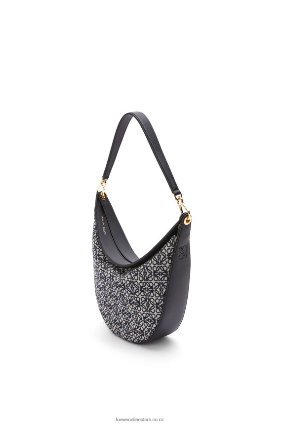 Loewe Women Luna bag in Anagram jacquard and classic calfskin Navy/Black LH60R451