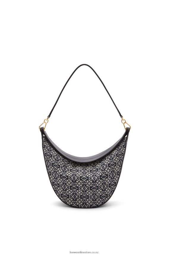 Loewe Women Luna bag in Anagram jacquard and classic calfskin Navy/Black LH60R451