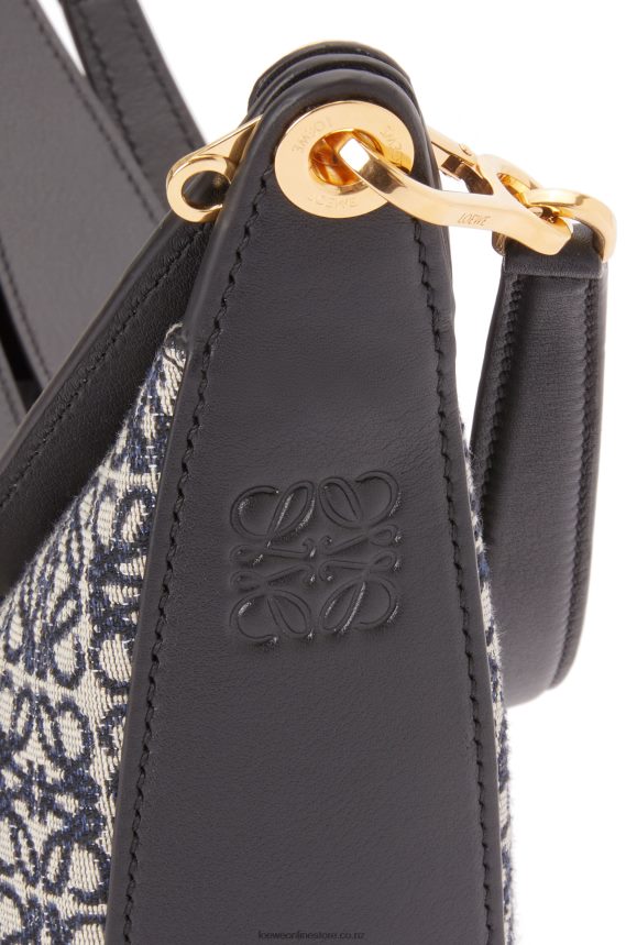 Loewe Women Luna bag in Anagram jacquard and classic calfskin Navy/Black LH60R451