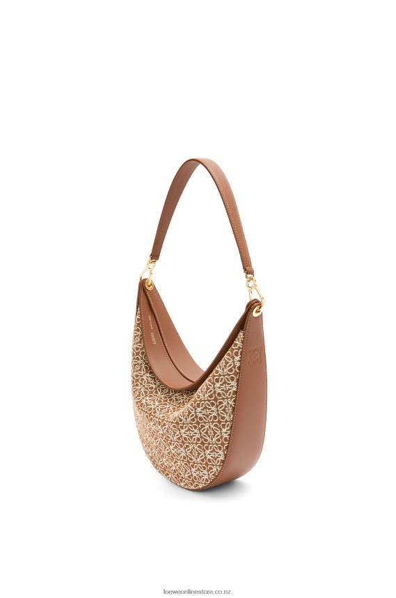 Loewe Women Luna bag in Anagram jacquard and classic calfskin Tan/Pecan LH60R512