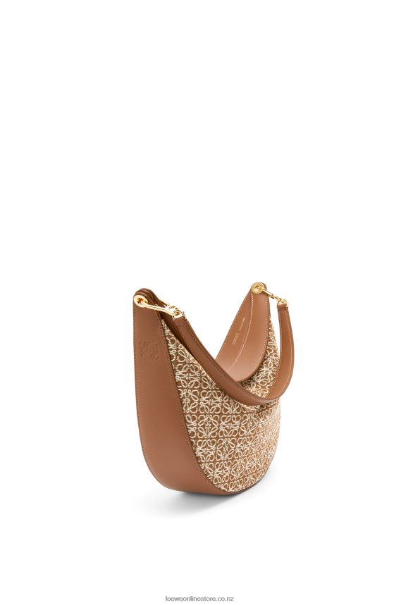 Loewe Women Luna bag in Anagram jacquard and classic calfskin Tan/Pecan LH60R512