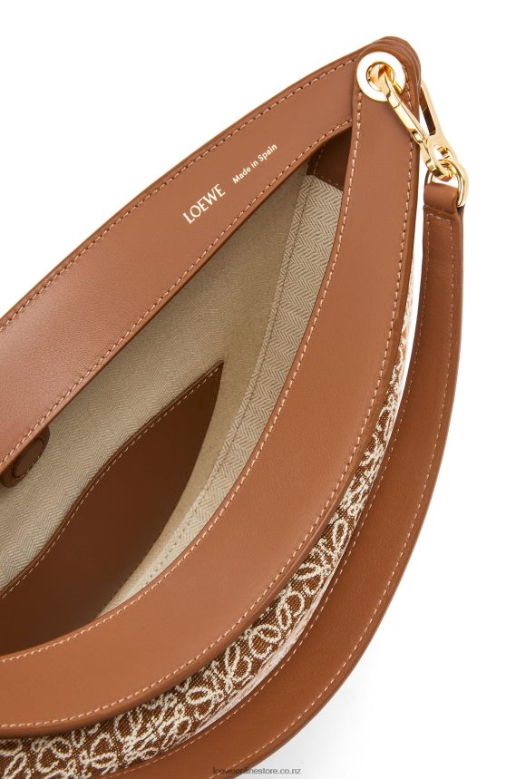 Loewe Women Luna bag in Anagram jacquard and classic calfskin Tan/Pecan LH60R512