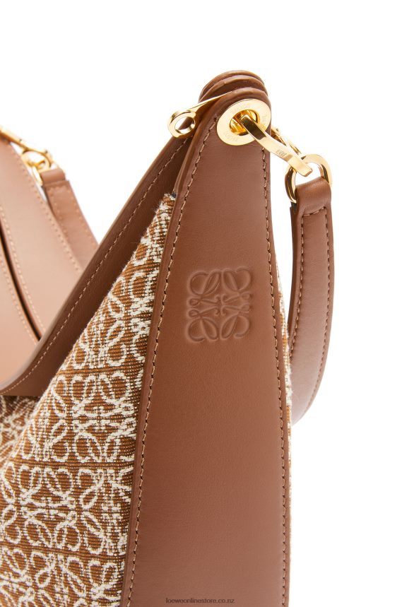 Loewe Women Luna bag in Anagram jacquard and classic calfskin Tan/Pecan LH60R512